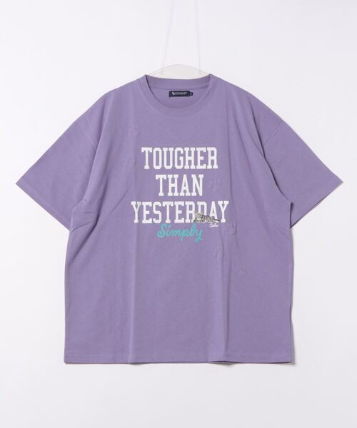 Blue Standard (ブルースタンダード)の「【BLUE STANDARD/ブルースタンダード】あしあと肉球もこもこ ビッグT 接触冷感 COOL(Tシャツ/カットソー・メンズ・パープル/ホワイト/ターコイズブルー・LARGE/MEDIUM)」の8枚目の写真