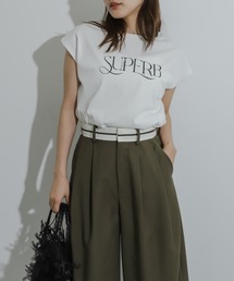 HEYUMM | グラフィックフレンチスリーブトップ(Tシャツ/カットソー)