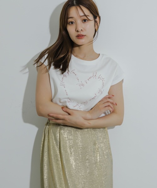 HEYUMM（ヘユム）の「グラフィックフレンチスリーブトップ（Tシャツ/カットソー・レディース・その他1/その他2/その他3・ONE）」の22枚目の写真