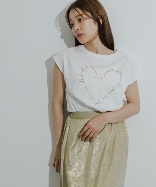 HEYUMM（ヘユム）の「グラフィックフレンチスリーブトップ（Tシャツ/カットソー・レディース・その他1/その他2/その他3・ONE）」の21枚目の写真