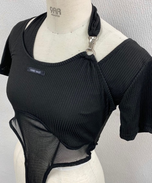 LADY LIKE（レディライク）の「レイヤードシアーボディスーツ（Tシャツ/カットソー・レディース・ホワイト/ブラック・M）」の14枚目の写真