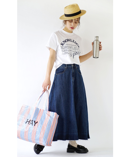 zootie（ズーティー）の「リメイク風ロングデニムスカート（デニムスカート・レディース・ネイビー・M）」の4枚目の写真