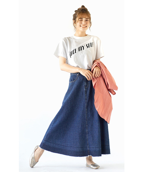 zootie（ズーティー）の「リメイク風ロングデニムスカート（デニムスカート・レディース・ネイビー・M）」の5枚目の写真