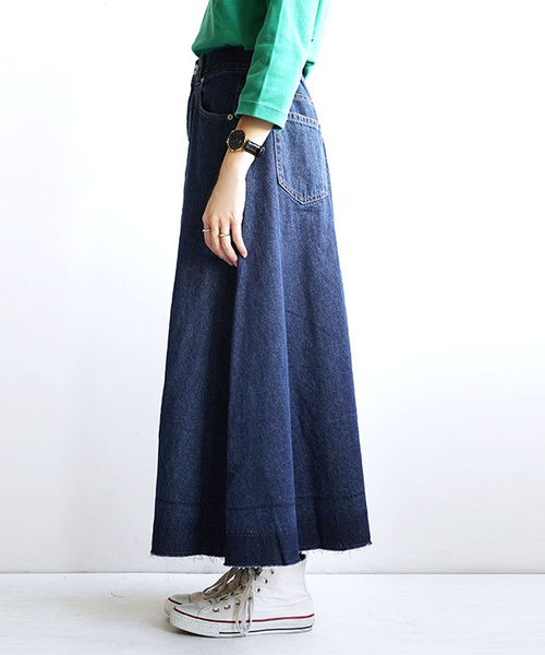 zootie（ズーティー）の「リメイク風ロングデニムスカート（デニムスカート・レディース・ネイビー・M）」の12枚目の写真