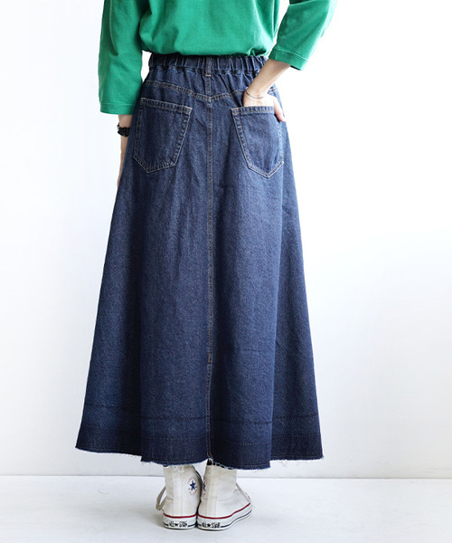 zootie（ズーティー）の「リメイク風ロングデニムスカート（デニムスカート・レディース・ネイビー・M）」の13枚目の写真