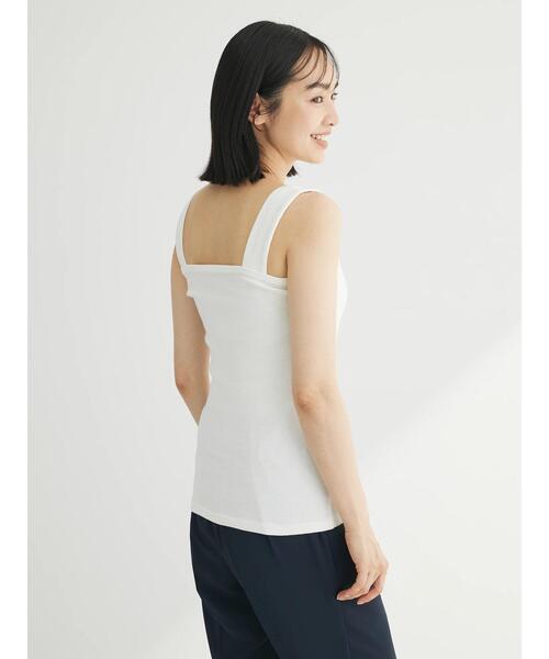 Green　Parks（グリーンパークス）の「スクエアリブタンクトップ（タンクトップ・レディース・ブラック/ブルー/オフホワイト・FREE）」の8枚目の写真