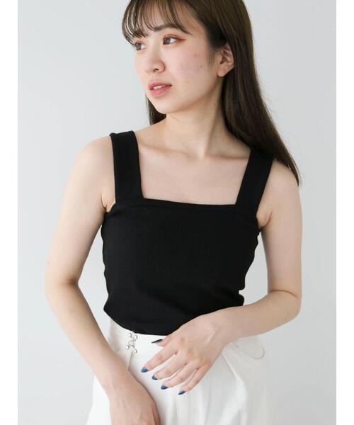 Green　Parks（グリーンパークス）の「スクエアリブタンクトップ（タンクトップ・レディース・ブラック/ブルー/オフホワイト・FREE）」の12枚目の写真