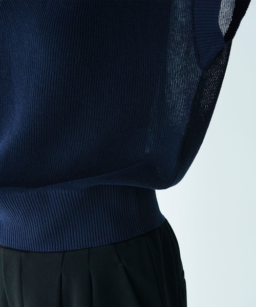 N.O.R.C（ノーク）の「Vネックニットベスト（ベスト・レディース・ネイビー/グリーン・フリー）」の10枚目の写真