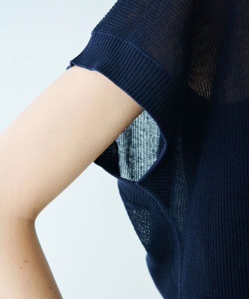 N.O.R.C（ノーク）の「Vネックニットベスト（ベスト・レディース・ネイビー/グリーン・フリー）」の11枚目の写真