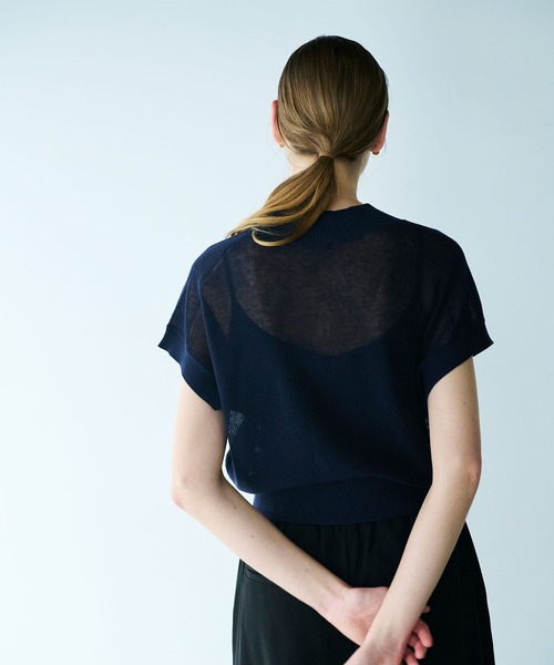 N.O.R.C（ノーク）の「Vネックニットベスト（ベスト・レディース・ネイビー/グリーン・フリー）」の9枚目の写真