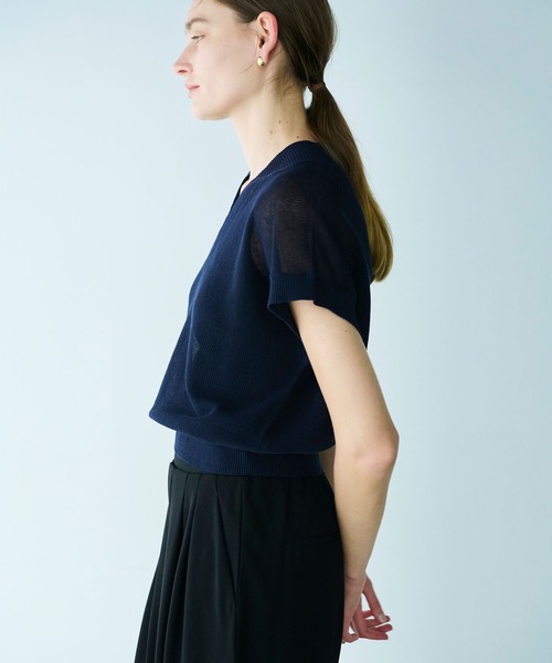 N.O.R.C（ノーク）の「Vネックニットベスト（ベスト・レディース・ネイビー/グリーン・フリー）」の8枚目の写真