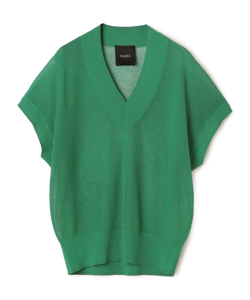 N.O.R.C（ノーク）の「Vネックニットベスト（ベスト・レディース・ネイビー/グリーン・フリー）」の17枚目の写真