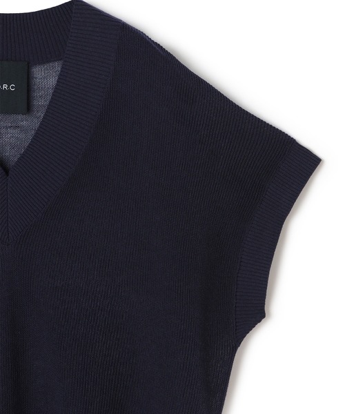 N.O.R.C（ノーク）の「Vネックニットベスト（ベスト・レディース・ネイビー/グリーン・フリー）」の21枚目の写真