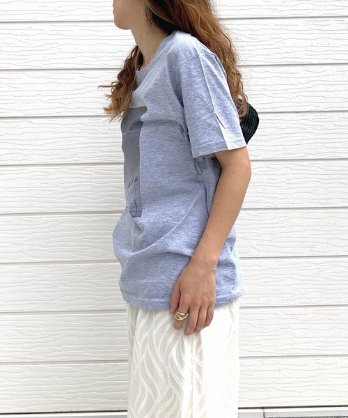 Q（キュー）の「sunrise T（Tシャツ/カットソー・レディース・ホワイト/ライトグレー・MEDIUM）」の9枚目の写真