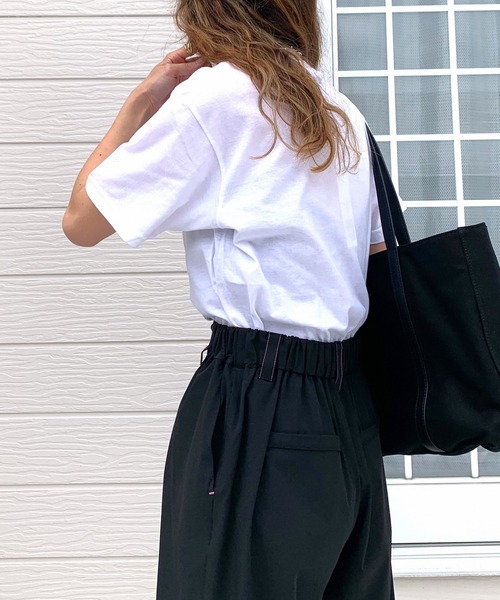 Q（キュー）の「sunrise T（Tシャツ/カットソー・レディース・ホワイト/ライトグレー・MEDIUM）」の15枚目の写真