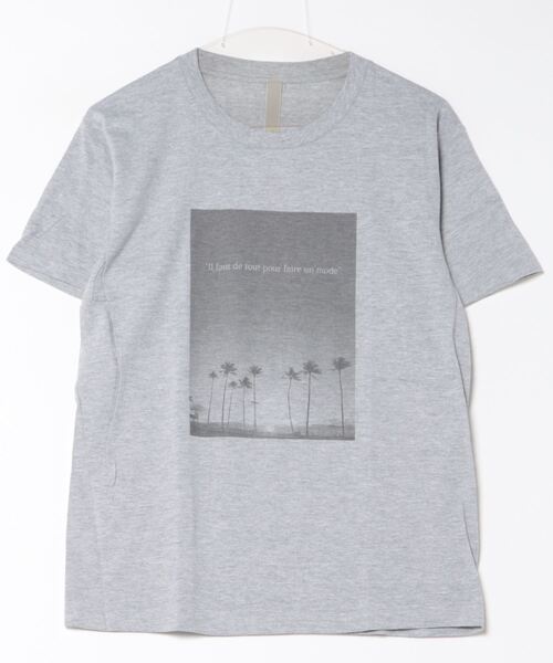 Q（キュー）の「sunrise T（Tシャツ/カットソー・レディース・ホワイト/ライトグレー・MEDIUM）」の5枚目の写真