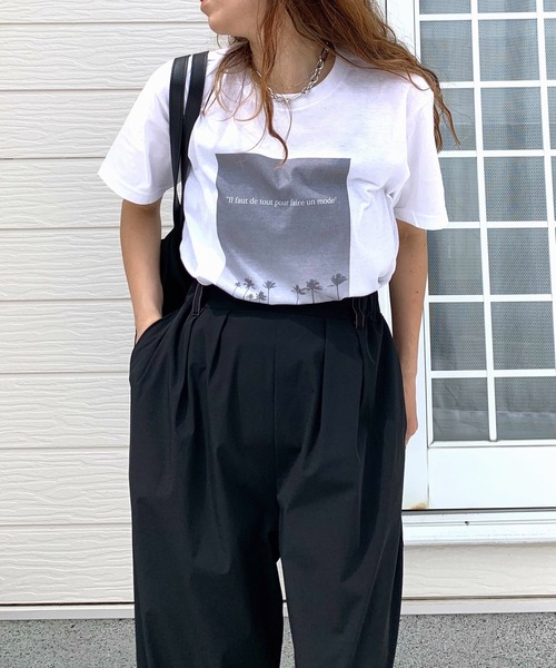 Q（キュー）の「sunrise T（Tシャツ/カットソー・レディース・ホワイト/ライトグレー・MEDIUM）」の7枚目の写真