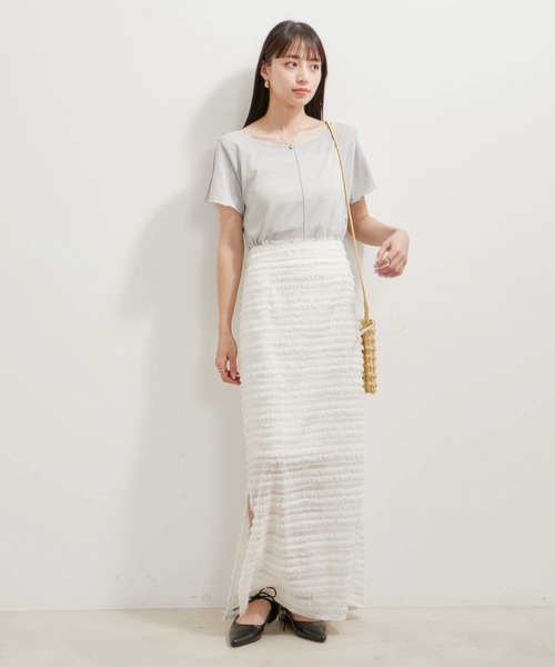 VIS(ビス)の「【洗える】ラメメローTシャツ(Tシャツ/カットソー・レディース・クリーム/ライトグレー/ブラック/グリーン系その他・FREE)」の11枚目の写真
