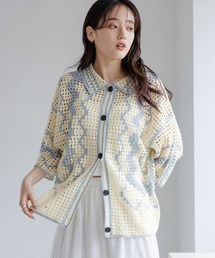 RAGEBLUE | 透かし編み/クロシェニットカーディガンSS(カーディガン/ボレロ)