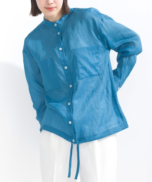 PICCIN（ピッチン）の「リネンドロストシャツ（シャツ/ブラウス・レディース・オフホワイト/ライトグレー/オリーブ/ブルー・M）」の7枚目の写真