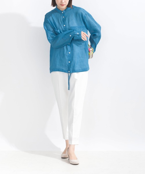 PICCIN（ピッチン）の「リネンドロストシャツ（シャツ/ブラウス・レディース・オフホワイト/ライトグレー/オリーブ/ブルー・M）」の11枚目の写真