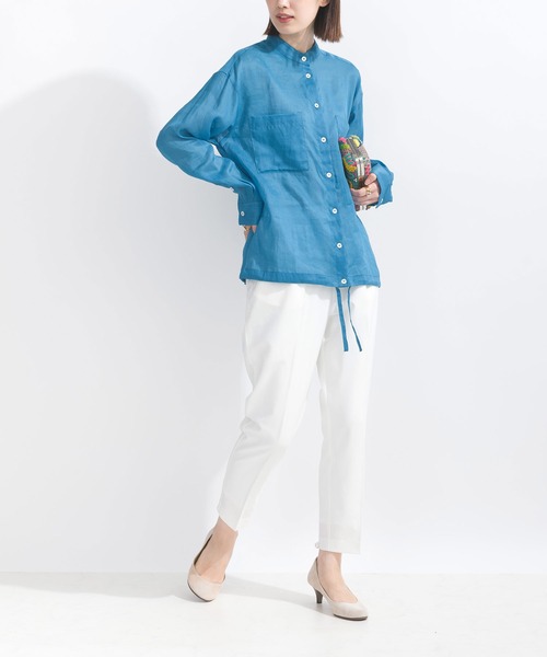 PICCIN（ピッチン）の「リネンドロストシャツ（シャツ/ブラウス・レディース・オフホワイト/ライトグレー/オリーブ/ブルー・M）」の12枚目の写真