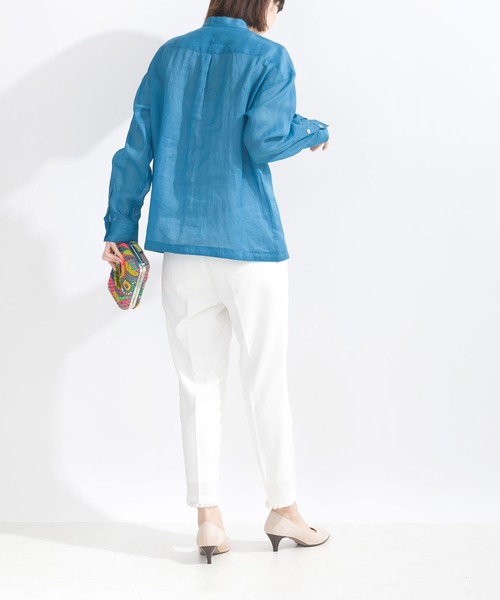 PICCIN（ピッチン）の「リネンドロストシャツ（シャツ/ブラウス・レディース・オフホワイト/ライトグレー/オリーブ/ブルー・M）」の13枚目の写真