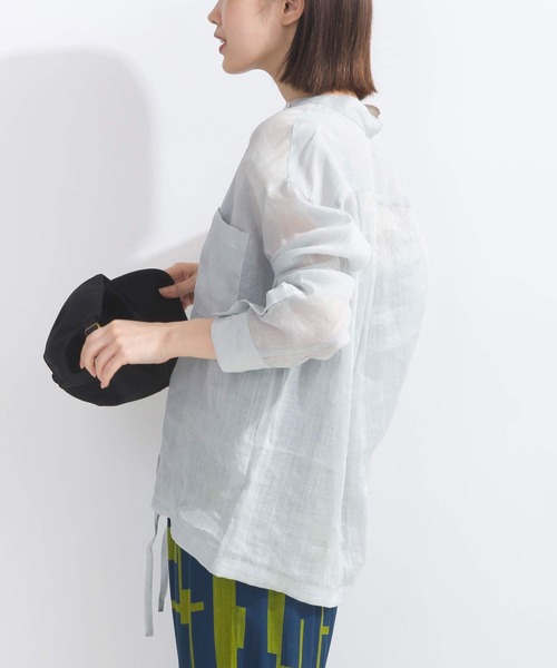 PICCIN（ピッチン）の「リネンドロストシャツ（シャツ/ブラウス・レディース・オフホワイト/ライトグレー/オリーブ/ブルー・M）」の15枚目の写真