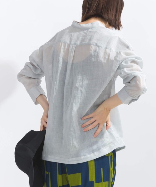 PICCIN（ピッチン）の「リネンドロストシャツ（シャツ/ブラウス・レディース・オフホワイト/ライトグレー/オリーブ/ブルー・M）」の16枚目の写真