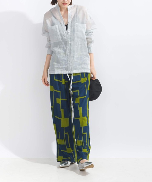 PICCIN（ピッチン）の「リネンドロストシャツ（シャツ/ブラウス・レディース・オフホワイト/ライトグレー/オリーブ/ブルー・M）」の17枚目の写真