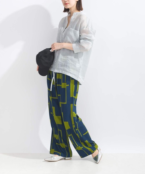 PICCIN（ピッチン）の「リネンドロストシャツ（シャツ/ブラウス・レディース・オフホワイト/ライトグレー/オリーブ/ブルー・M）」の18枚目の写真