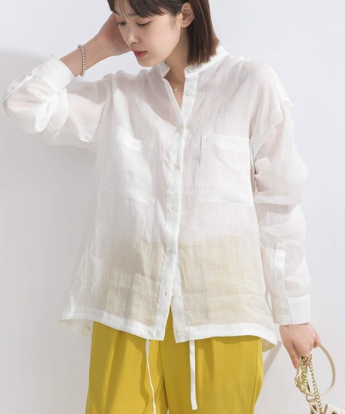 PICCIN（ピッチン）の「リネンドロストシャツ（シャツ/ブラウス・レディース・オフホワイト/ライトグレー/オリーブ/ブルー・M）」の20枚目の写真