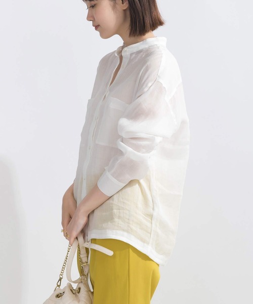 PICCIN（ピッチン）の「リネンドロストシャツ（シャツ/ブラウス・レディース・オフホワイト/ライトグレー/オリーブ/ブルー・M）」の21枚目の写真