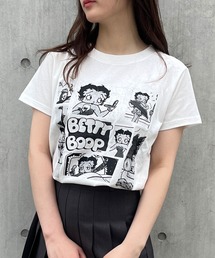 BETTY BOOPモノクロプリントTシャツ
