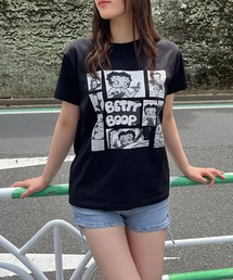 BETTY BOOPモノクロプリントTシャツ