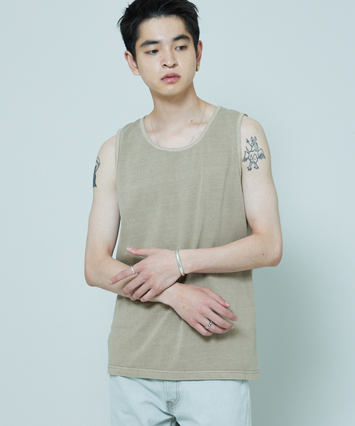 SHELTECH（シェルテック）の「SHELTECH × JOURNAL STANDARD / 別注 ピグメント タンクトップ（タンクトップ・メンズ・ライトグレー/タン/ボルドー/ブラック・MEDIUM/LARGE）」の3枚目の写真