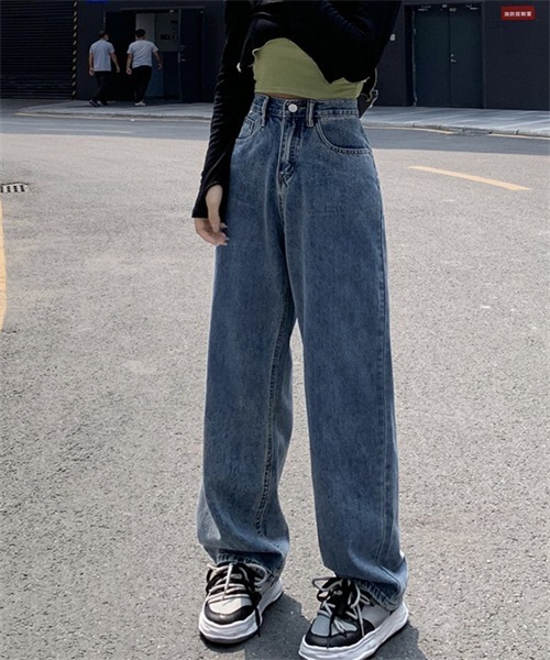 FREE STYLISTS(フリー スタイリスト)の「ハイウエストワイドデニムパンツ(デニムパンツ・レディース・サックスブルー/ブルー/ブラック/アイボリー・M/L/XL/2XL/S)」の18枚目の写真