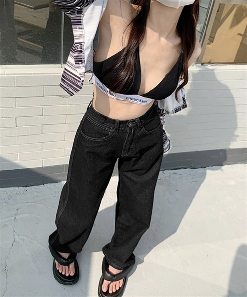 FREE STYLISTS(フリー スタイリスト)の「ハイウエストワイドデニムパンツ(デニムパンツ・レディース・サックスブルー/ブルー/ブラック/アイボリー・M/L/XL/2XL/S)」の13枚目の写真