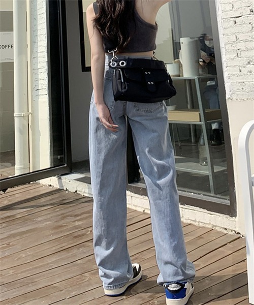 FREE STYLISTS(フリー スタイリスト)の「ハイウエストワイドデニムパンツ(デニムパンツ・レディース・サックスブルー/ブルー/ブラック/アイボリー・M/L/XL/2XL/S)」の17枚目の写真