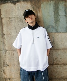 UNCORD（アンコード）の「【UNCORD】 half zip oversize half sleeve track jacket / ハーフジップ オーバーサイズ ハーフスリーブ カットソー（Tシャツ/カットソー）」