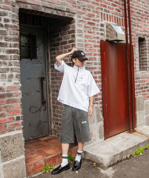 UNCORD（アンコード）の「【UNCORD】 half zip oversize half sleeve track jacket / ハーフジップ オーバーサイズ ハーフスリーブ カットソー（Tシャツ/カットソー・メンズ・ブラック×ホワイト/グレー系1/チャコール/ブラック/ホワイト×ブラック/オフホワイト/グレー/グレー系・MEDIUM/LARGE/X-LARGE）」の19枚目の写真