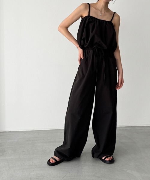 CANAL JEAN（キャナルジーン）の「El mar　コットンキャミSETUP（セットアップ・レディース・ベージュ/ブラック・ONE SIZE）」の2枚目の写真