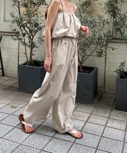 CANAL JEAN（キャナルジーン）の「El mar　コットンキャミSETUP（セットアップ・レディース・ベージュ/ブラック・ONE SIZE）」の8枚目の写真