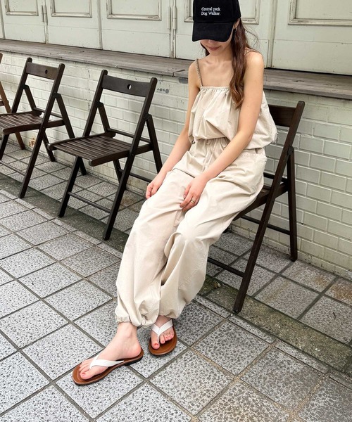 CANAL JEAN（キャナルジーン）の「El mar　コットンキャミSETUP（セットアップ・レディース・ベージュ/ブラック・ONE SIZE）」の7枚目の写真