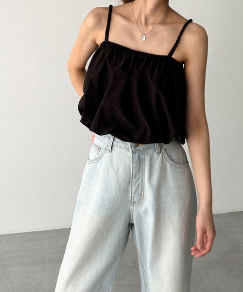 CANAL JEAN（キャナルジーン）の「El mar　コットンキャミSETUP（セットアップ・レディース・ベージュ/ブラック・ONE SIZE）」の5枚目の写真