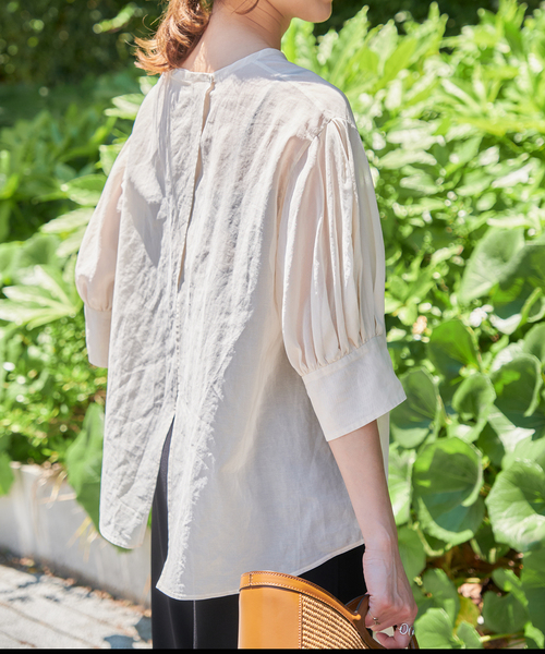 Spick &amp; Span - 美品◆スピックアンドスパン◆リネン2wayシャツ　ブラウス　ゴールド釦　ブルー pq4972-05_1.jpg
