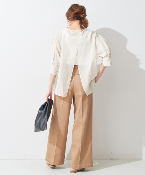 Spick &amp; Span シアーバックスリットブラウス スピックアンドスパン ト シアーバックスリットブラウス（シャツ／ブラウス）｜Spick & Span
