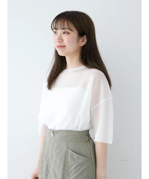 Green Parks(グリーンパークス)の「シアーきらきらニットプルオーバー(ニット/セーター・レディース・パープル/グレー/オフホワイト/オレンジ・FREE)」の7枚目の写真