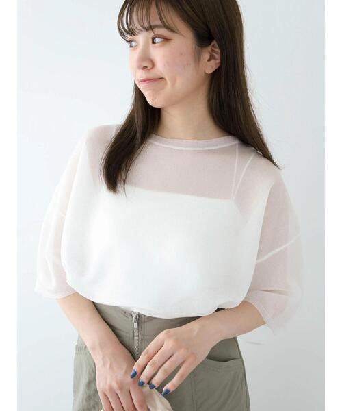 Green Parks(グリーンパークス)の「シアーきらきらニットプルオーバー(ニット/セーター・レディース・パープル/グレー/オフホワイト/オレンジ・FREE)」の6枚目の写真