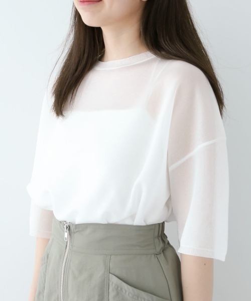 Green Parks(グリーンパークス)の「シアーきらきらニットプルオーバー(ニット/セーター・レディース・パープル/グレー/オフホワイト/オレンジ・FREE)」の2枚目の写真